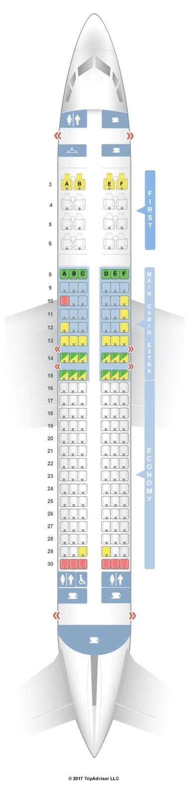 Standard Economy (Rows 1-32) View map. . 737800 seat map american
